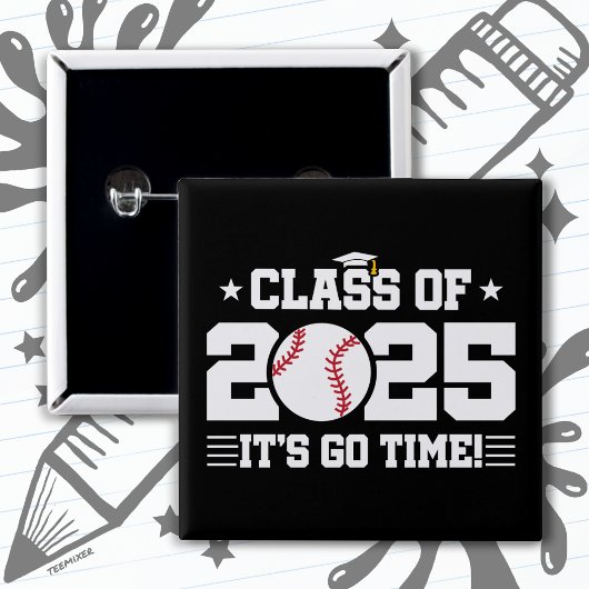 Baseball Player Abschluss Class of 2025 Senior Button