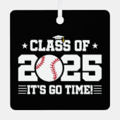 Baseball Player Abschluss Class of 2025 Senior Ornament Aus Metall (Vorderseite)