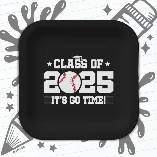 Baseball Player Abschluss Class of 2025 Senior Pappteller