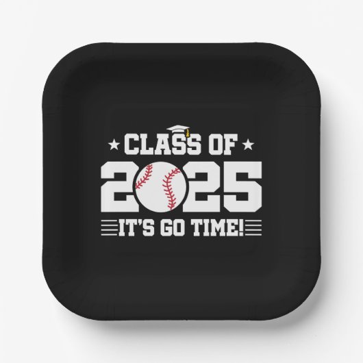 Baseball Player Abschluss Class of 2025 Senior Pappteller (Vorderseite)