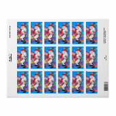 Baseball Player Adressaufkleber (Vorne)