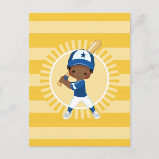 Baseball Player - Afroamerikanischer Junge Postkarte (Vorderseite)