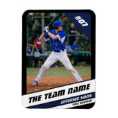 Baseball Player Anpassbar Black Blue Magnet (Vertikal)