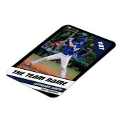 Baseball Player Anpassbar Black Blue Magnet (Linke Seite)