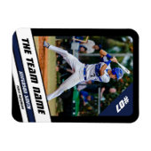 Baseball Player Anpassbar Black Blue Magnet (Horizontal)