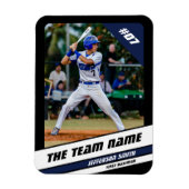 Baseball Player Anpassbar Black Blue Magnet (Vertikal)