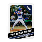 Baseball Player Anpassbar White Blue Magnet (Vertikal)