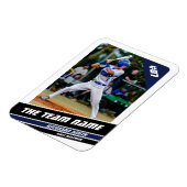 Baseball Player Anpassbar White Blue Magnet (Linke Seite)