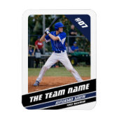 Baseball Player Anpassbar White Blue Magnet (Vertikal)
