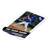 Baseball Player Anpassbar White Blue Magnet (Linke Seite)
