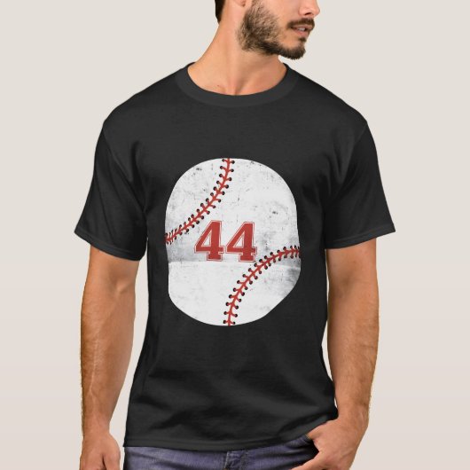 Baseball Player Baseball Fan Jersey Nummer 44 T-Shirt (Vorderseite)
