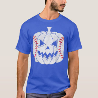 Baseball Player Beängstigend Pumpkin Vintage Kostü T-Shirt