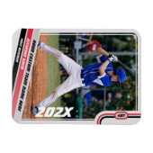 Baseball Player Benutzerdefiniert rot Magnet (Horizontal)