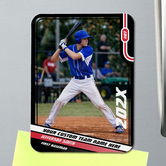 Baseball Player Benutzerdefiniert rot Magnet