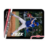 Baseball Player Benutzerdefiniert rot Magnet (Horizontal)