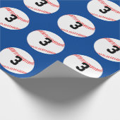 Baseball Player - benutzerdefinierte Jersey-Nummer Geschenkpapier (Ecke)