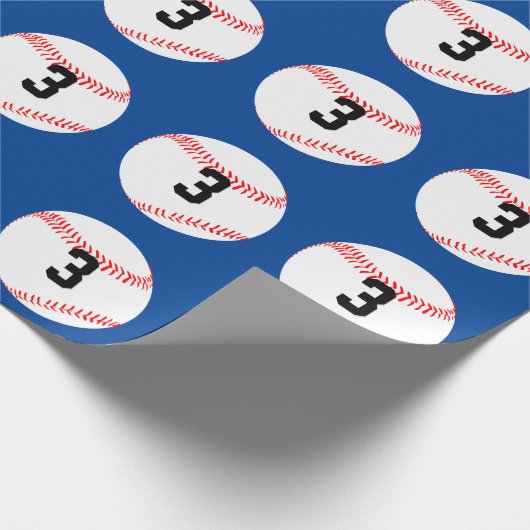 Baseball Player - benutzerdefinierte Jersey-Nummer Geschenkpapier (Ecke)