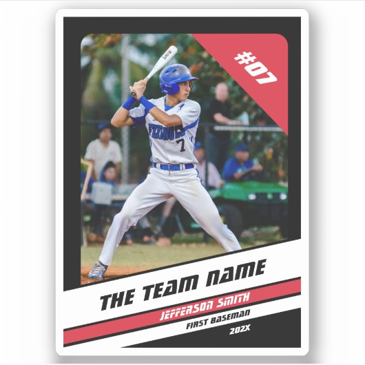 Baseball Player Benutzerdefiniertes Geschenk Schwa Aufkleber (Vorderseite)