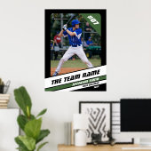 Baseball Player Benutzerdefiniertes Geschenk Schwa Poster (Heimbüro)