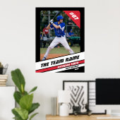 Baseball Player Benutzerdefiniertes Geschenk Schwa Poster (Heimbüro)