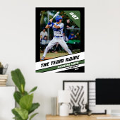 Baseball Player Benutzerdefiniertes Geschenk Schwa Poster (Heimbüro)