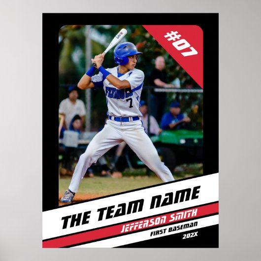 Baseball Player Benutzerdefiniertes Geschenk Schwa Poster (Vorne)