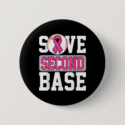 Baseball Player Breast Cancer Awaren der zweiten B Button (Vorderseite)
