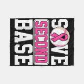 Baseball Player Breast Cancer Awaren der zweiten B Fleecedecke (Vorderseite (Horizontal))