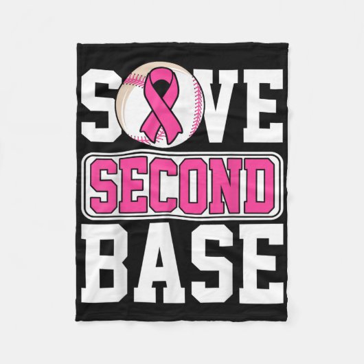 Baseball Player Breast Cancer Awaren der zweiten B Fleecedecke (Vorderseite)