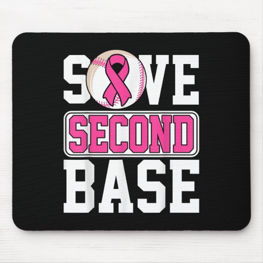 Baseball Player Breast Cancer Awaren der zweiten B Mousepad (Vorne)