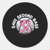 Baseball Player Breast Cancer Awaren der zweiten B Runder Aufkleber (Vorderseite)