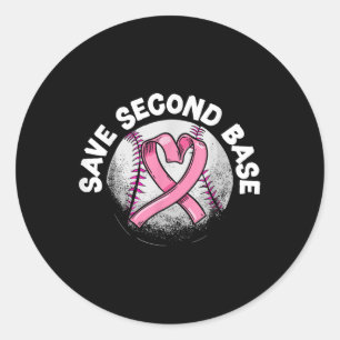 Baseball Player Breast Cancer Awaren der zweiten B Runder Aufkleber