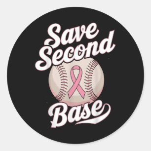 Baseball Player Breast Cancer Awaren der zweiten B Runder Aufkleber