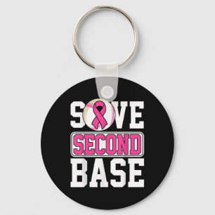 Baseball Player Breast Cancer Awaren der zweiten B Schlüsselanhänger