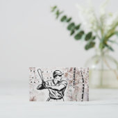 Baseball Player Business Cards - Braun Weiß Visitenkarte (Stehend Vorderseite)