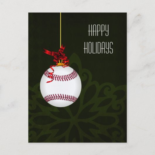 baseball player Christmas Cards Feiertagspostkarte (Vorderseite)