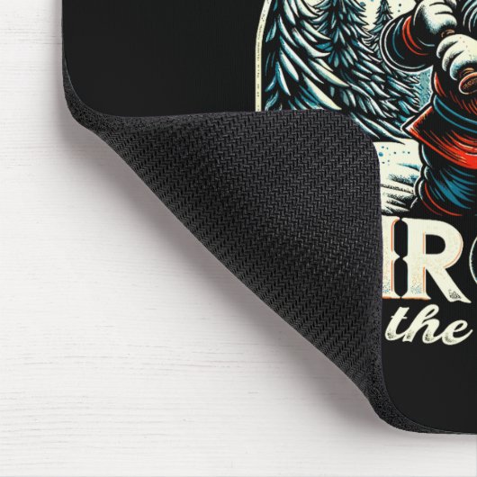 Baseball Player Christmas Gnome, Smashing Through  Mousepad (Ecke)