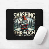 Baseball Player Christmas Gnome, Smashing Through Mousepad (Mit Mouse)