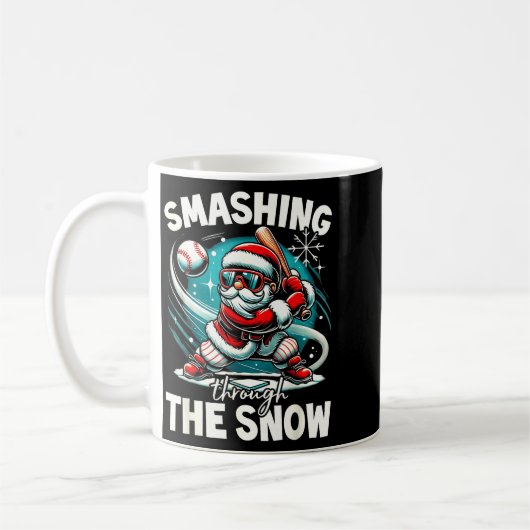 Baseball Player Christmas Santa, Smashing Through  Kaffeetasse (Links)
