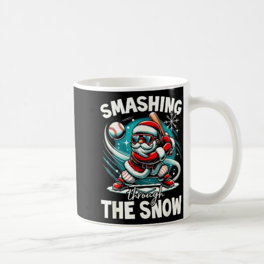 Baseball Player Christmas Santa, Smashing Through Kaffeetasse (Rechts)