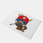 Baseball Player Coach Mops Dog Lover Mops Mama Fußmatte (Schrägansicht)