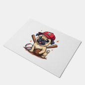 Baseball Player Coach Mops Dog Lover Mops Mama Fußmatte (Schrägansicht)