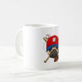 Baseball Player Coach Mops Dog Lover Mops Mama Kaffeetasse (Vorderseite Links)