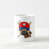 Baseball Player Coach Mops Dog Lover Mops Mama Kaffeetasse (Mittel)
