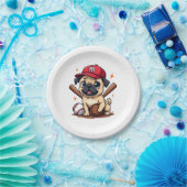 Baseball Player Coach Mops Dog Lover Mops Mama Pappteller (Party)