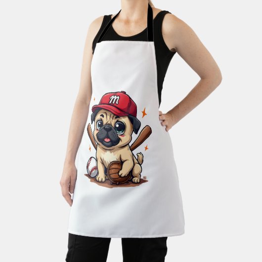 Baseball Player Coach Mops Dog Lover Mops Mama Schürze (InSitu)