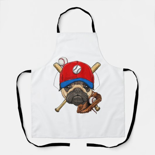 Baseball Player Coach Mops Dog Lover Mops Mama Schürze (Vorderseite)