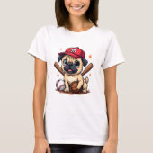Baseball Player Coach Pug Dog Lover Pug Mom T-Shirt (Vorderseite)