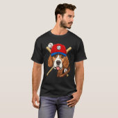 Baseball Player Coaches Beagle Dog Pitcher Catche T-Shirt (Vorne ganz)