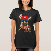 Baseball Player Coaches German Shepherd Dog Pitche T-Shirt (Vorderseite)